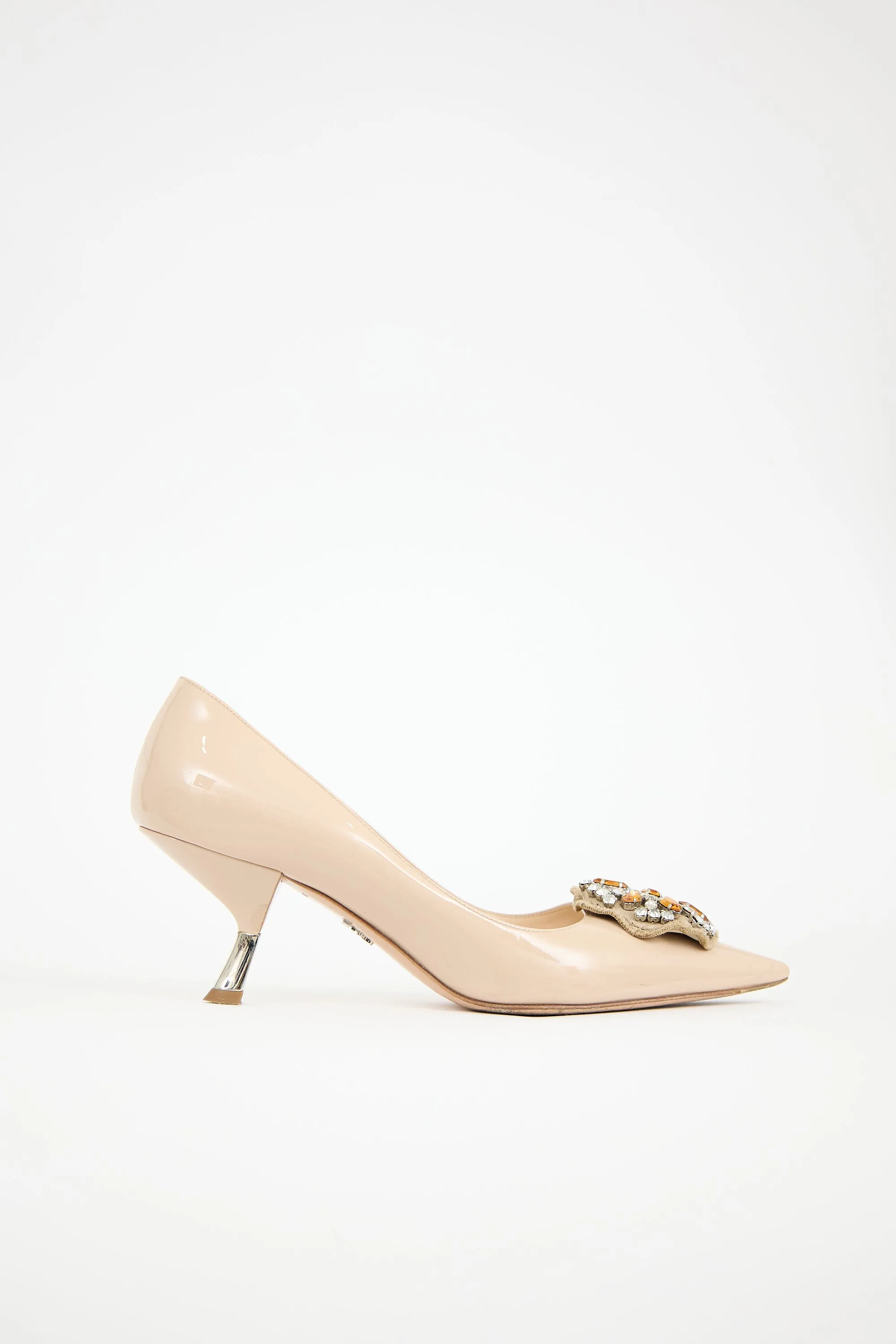 Patent Embellished Pump sold by VSP Consignment