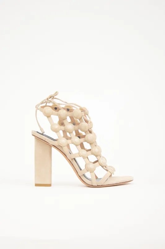 Suede Rubie Caged Sandal made by Alexander Wang