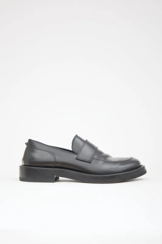Leather Rockstud Essential Loafer made by Valentino