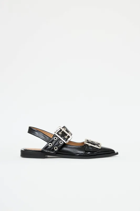 Patent Feminine Buckle Flat sold by VSP Consignment