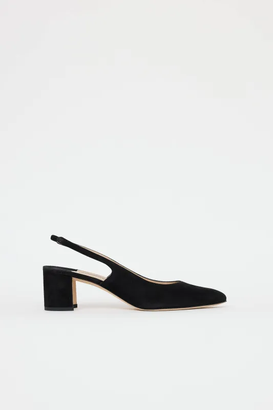 Suede Allurasa 50 Slingback Pump made by Manolo Blahnik