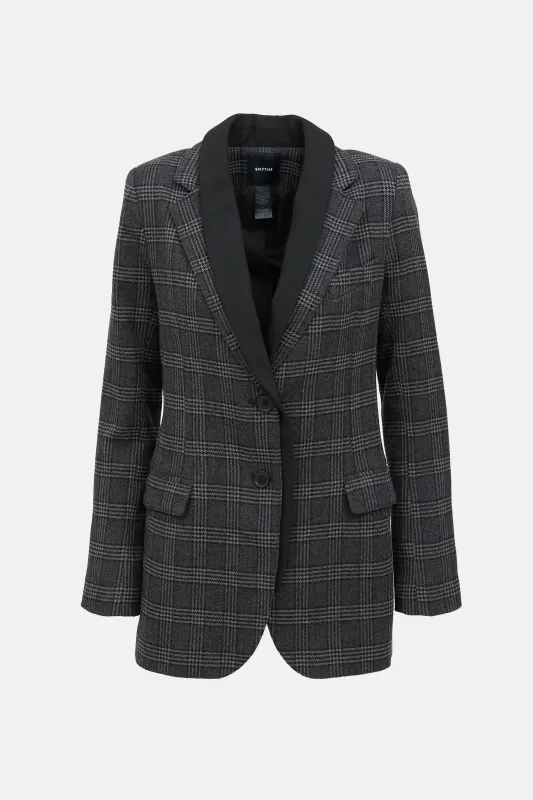 Double Collar Check Blazer sold by VSP Consignment