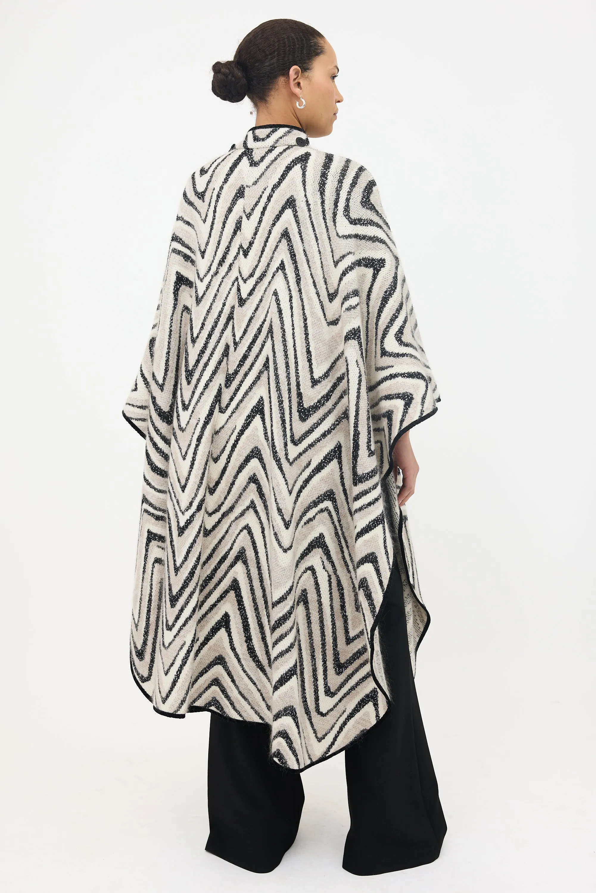 Wool Patterned Hooded Cape sold by VSP Consignment product image thumbnail 5