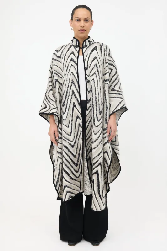 Wool Patterned Hooded Cape made by Missoni