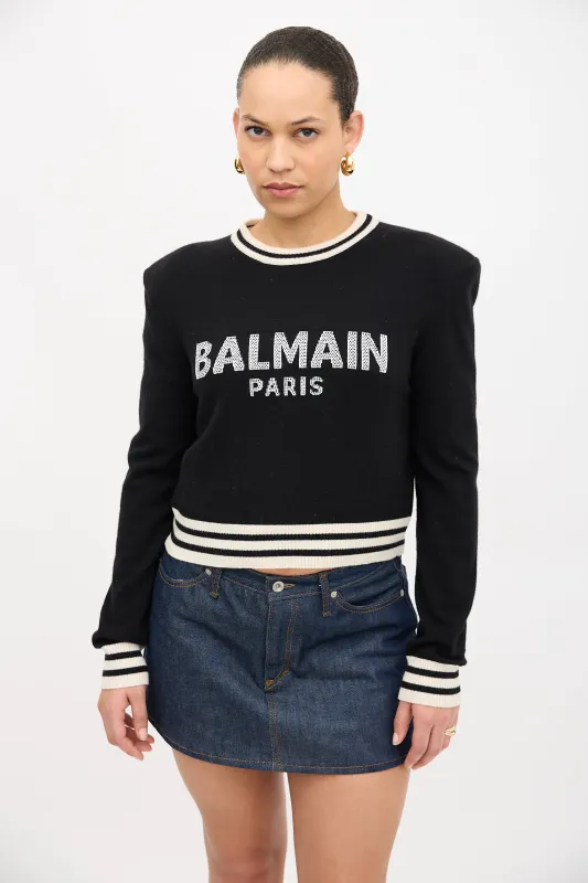 Intarsia Logo Sweater made by Balmain