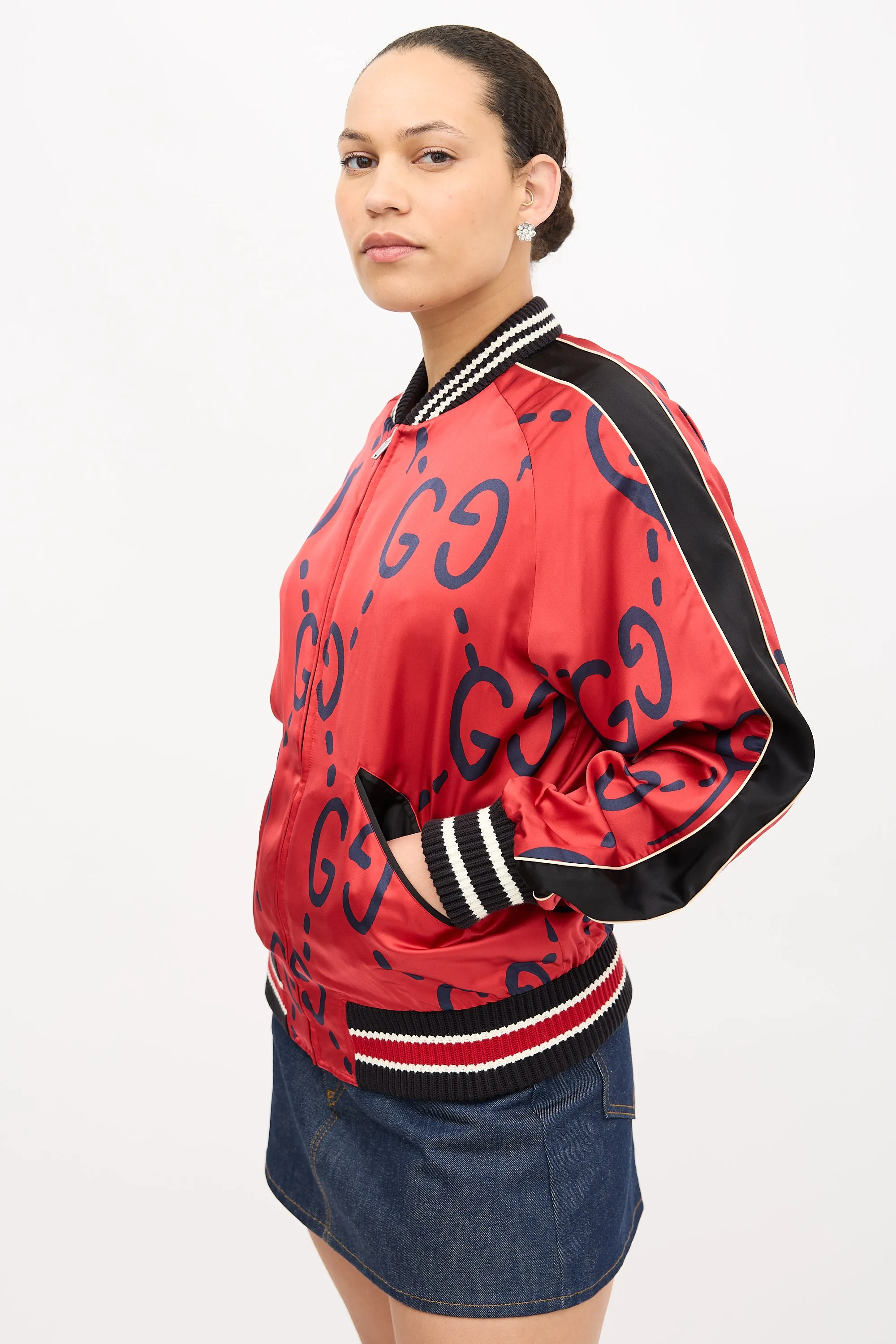 2016 Satin Ghost GG Bomber Jacket sold by VSP Consignment product image thumbnail 4