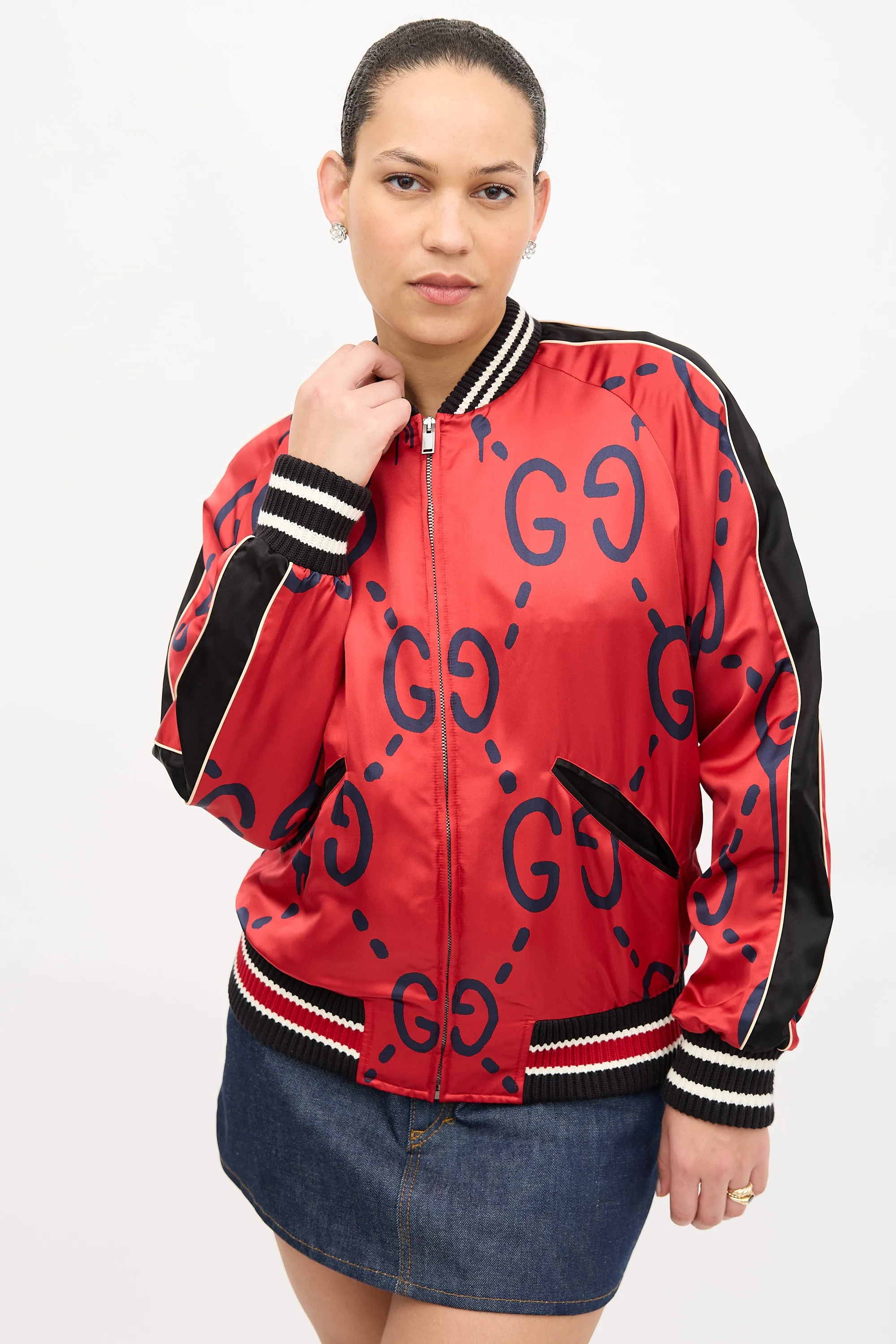 2016 Satin Ghost GG Bomber Jacket sold by VSP Consignment