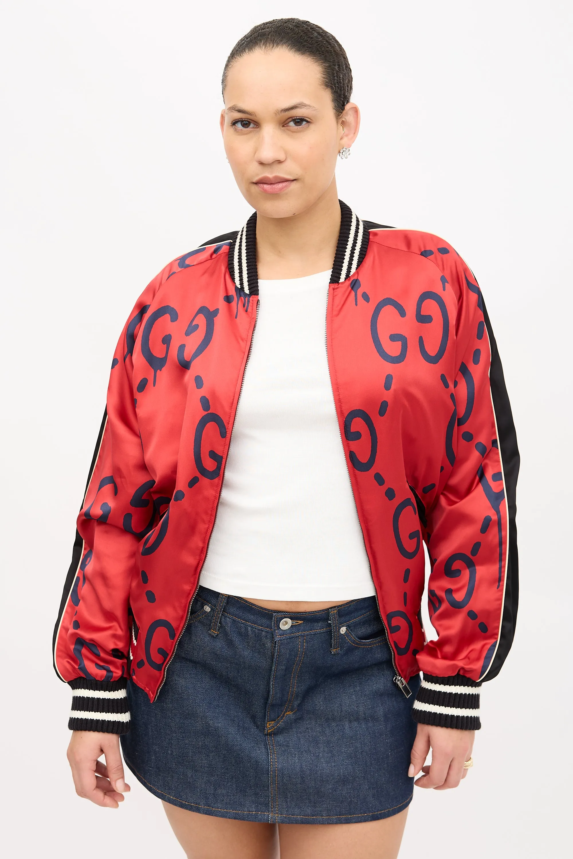 2016 Satin Ghost GG Bomber Jacket sold by VSP Consignment product image thumbnail 3
