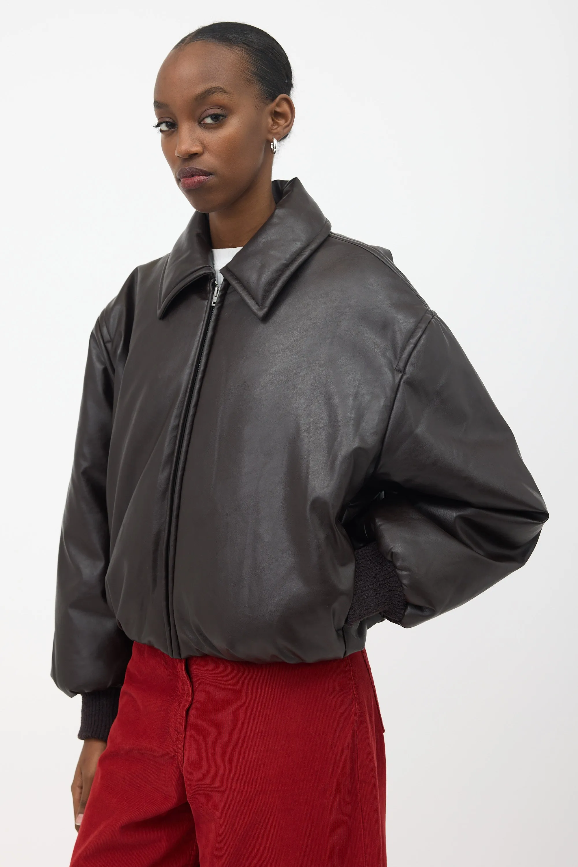 Faux Leather Bomber Jacket sold by VSP Consignment product image thumbnail 4