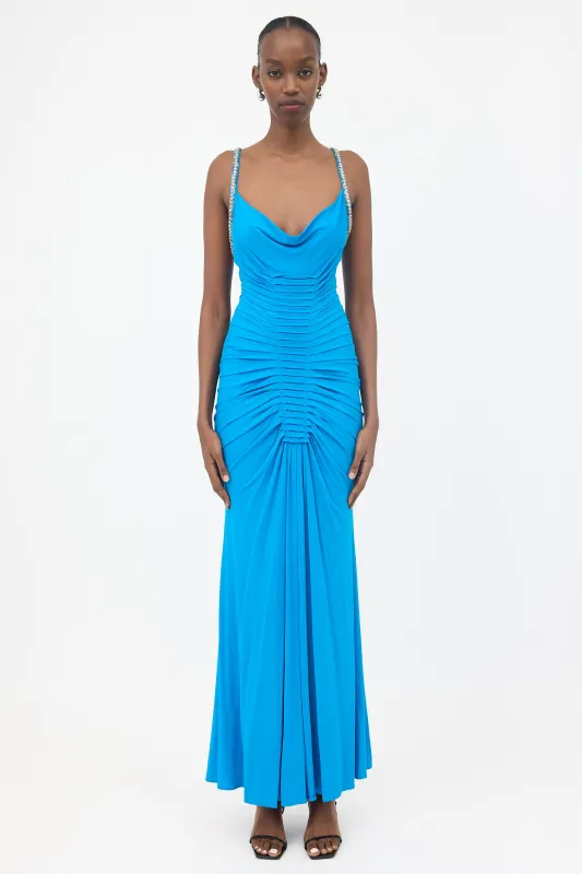 Embellished Pleated Maxi Dress sold by VSP Consignment