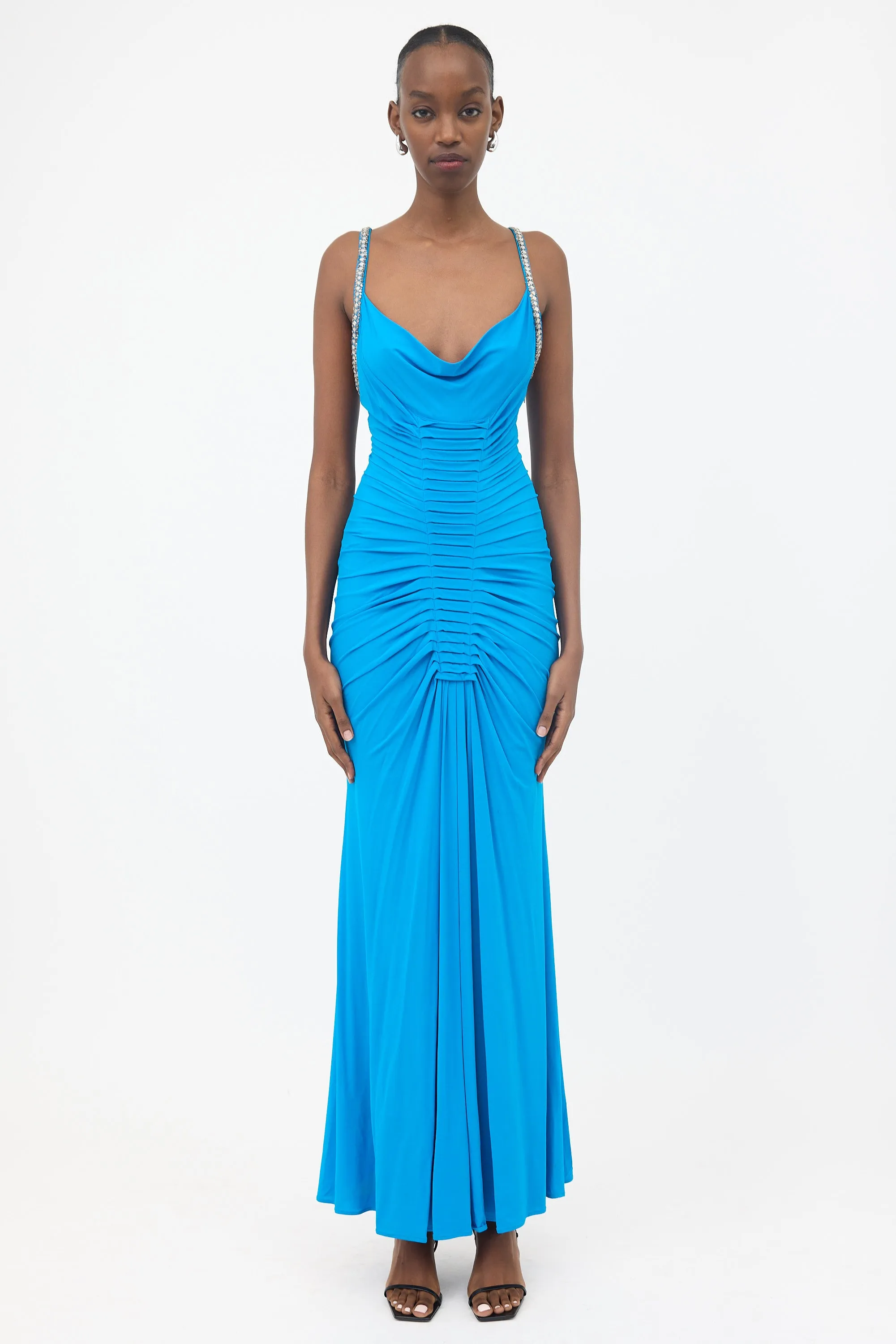 Embellished Pleated Maxi Dress sold by VSP Consignment