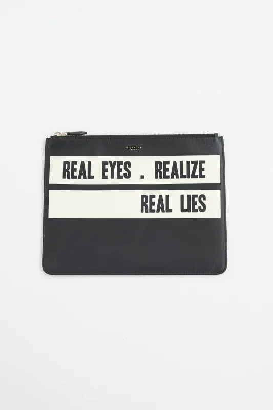 Real Eyes Realize Real Lies Clutch sold by VSP Consignment