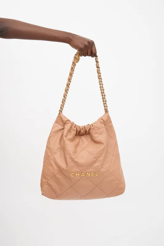 Quilted Leather 22 Shoulder Bag made by Chanel