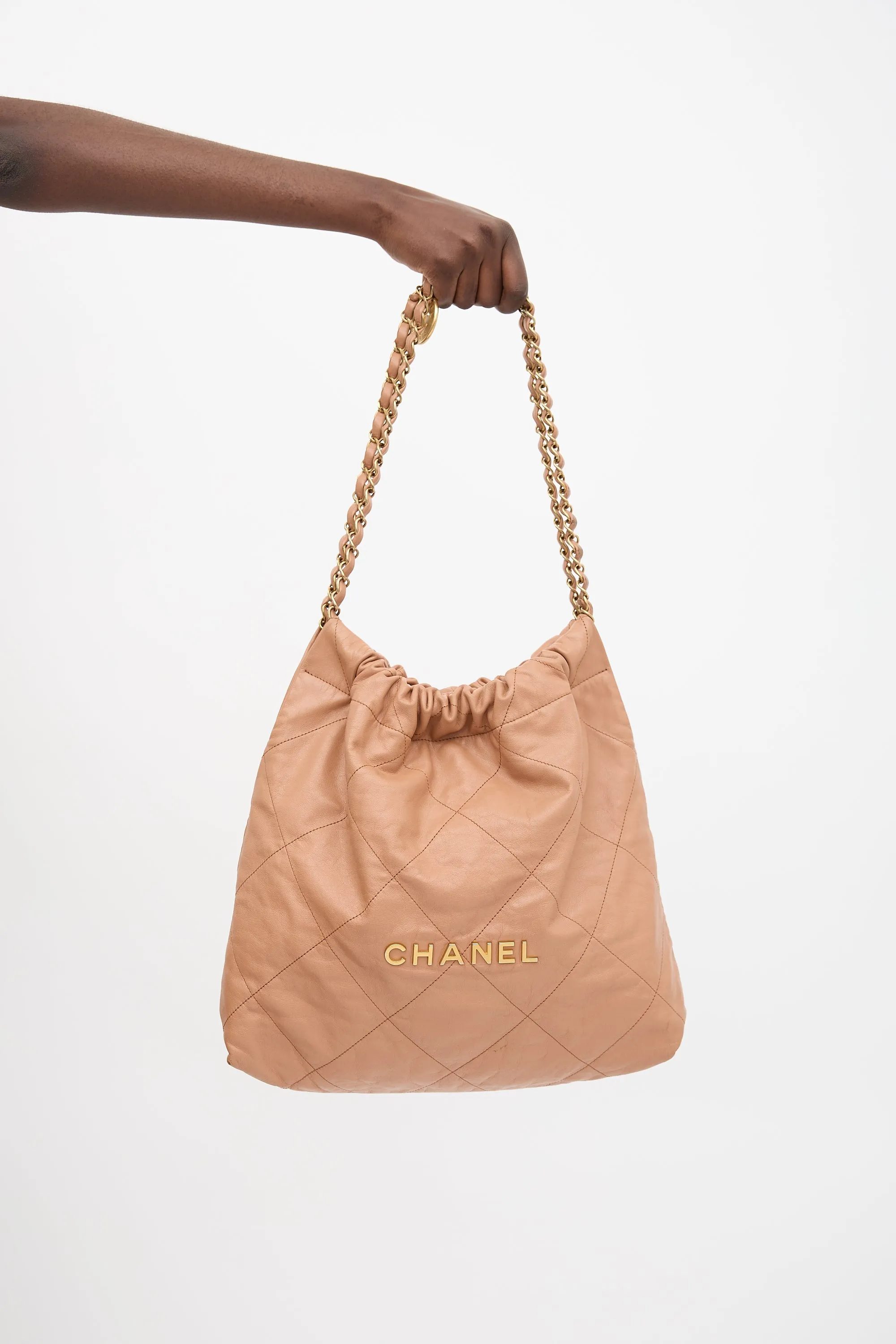 Quilted Leather 22 Shoulder Bag sold by VSP Consignment