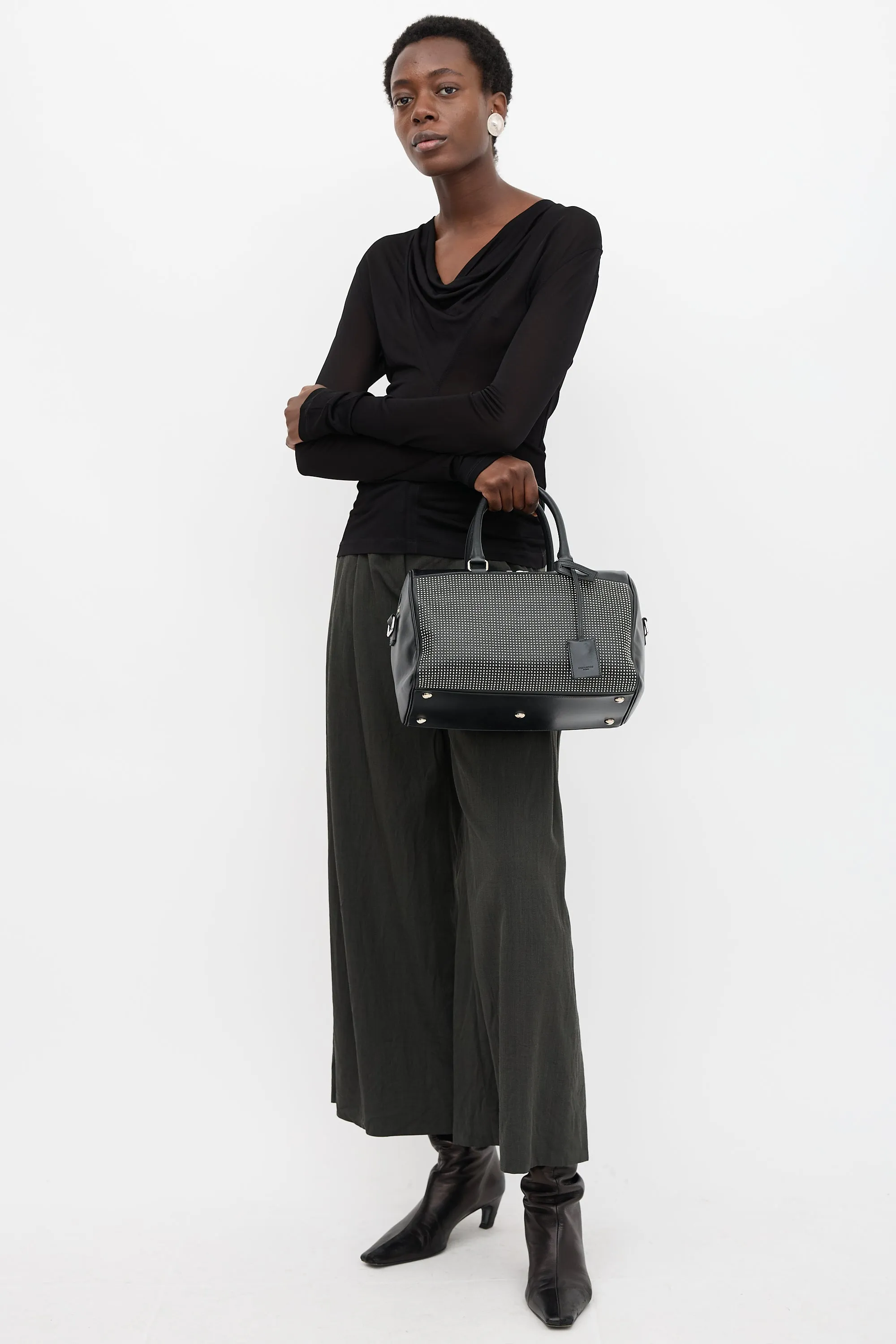 Leather Studded Classic Duffle 6 Bag sold by VSP Consignment product image thumbnail 2