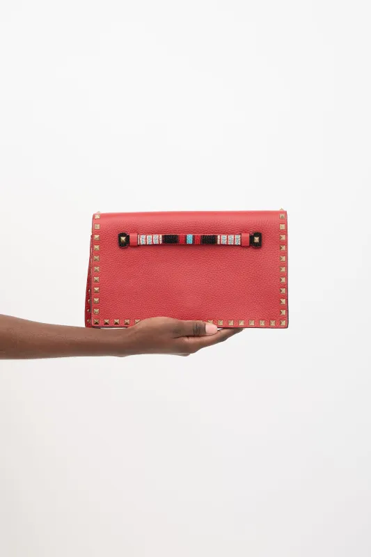 Leather Rockstud Wristlet Clutch sold by VSP Consignment