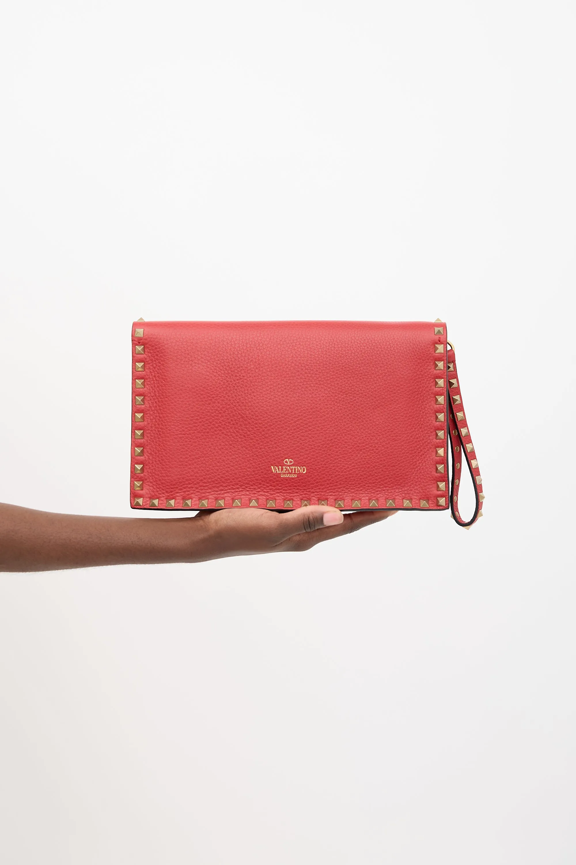 Leather Rockstud Wristlet Clutch sold by VSP Consignment product image thumbnail 3