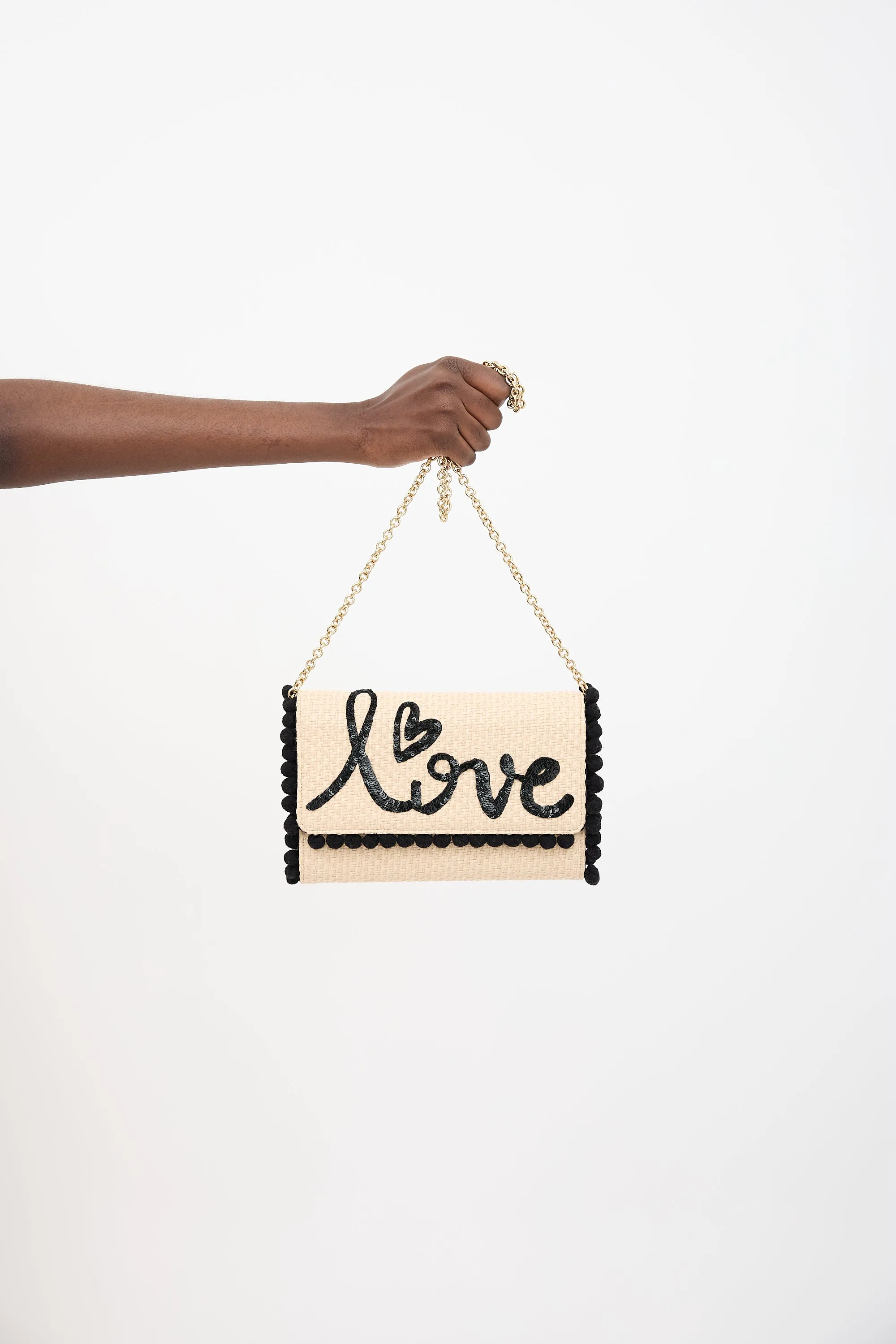 Raffia Embellished Love Bag sold by VSP Consignment product image thumbnail 2