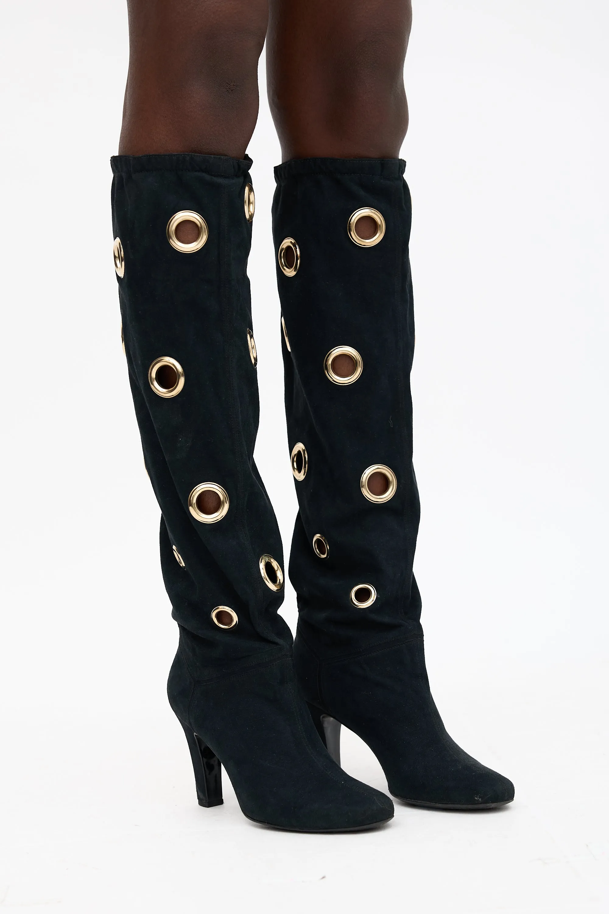 Faux Suede Grommet Boot sold by VSP Consignment