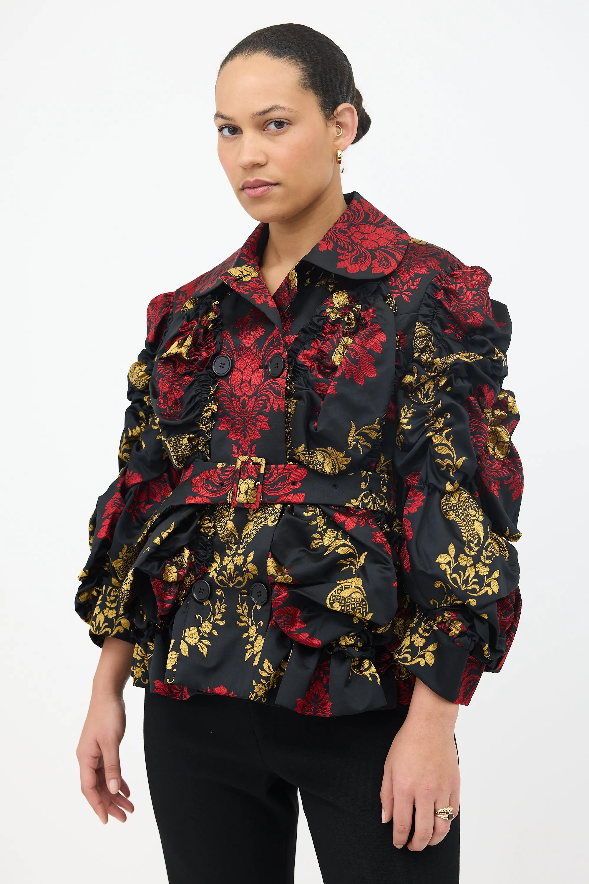 FW 2019 Ruched Jacquard Jacket sold by VSP Consignment product image thumbnail 3
