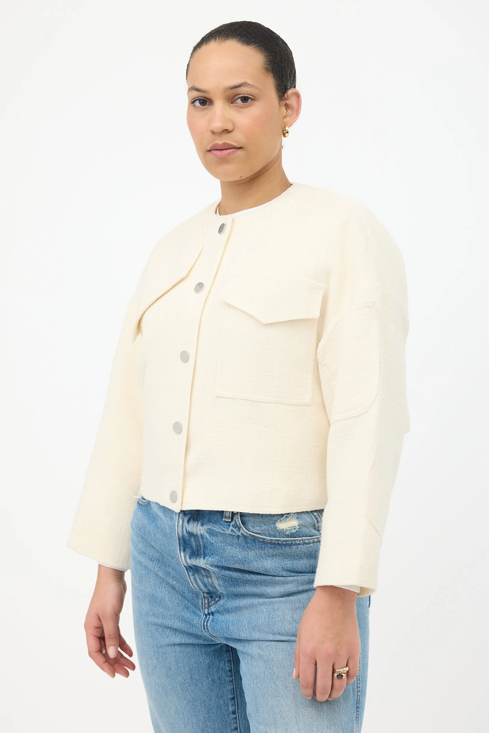 Wool Asymmetrical Boxy Jacket sold by VSP Consignment product image thumbnail 3