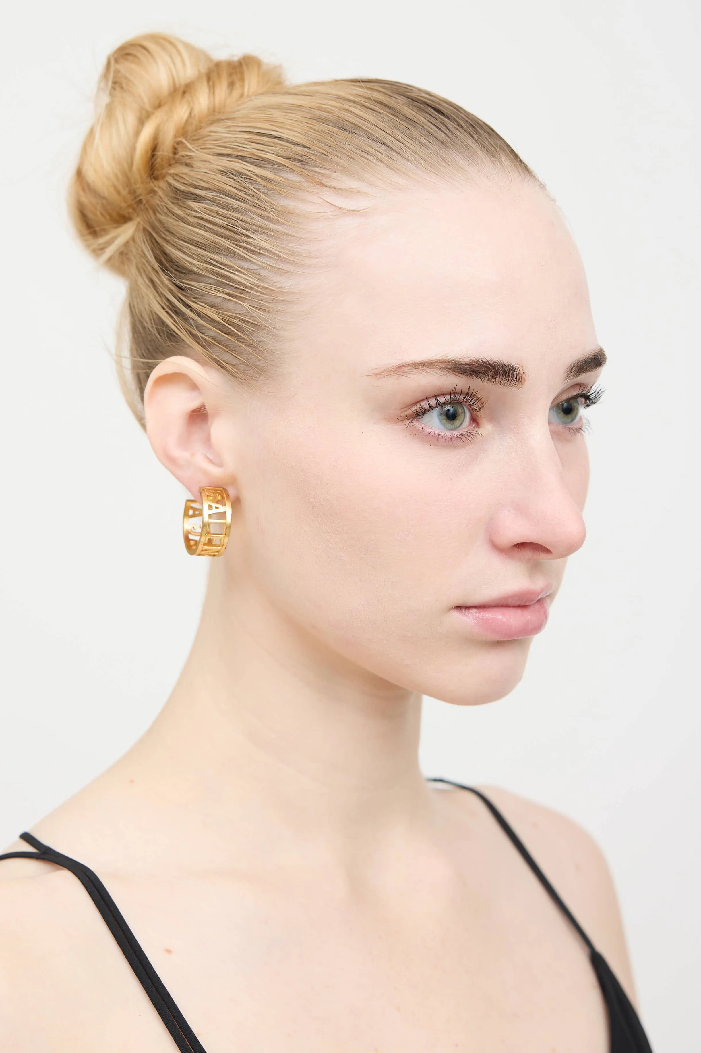 Gold Logo Hoop Earring sold by VSP Consignment product image thumbnail 4