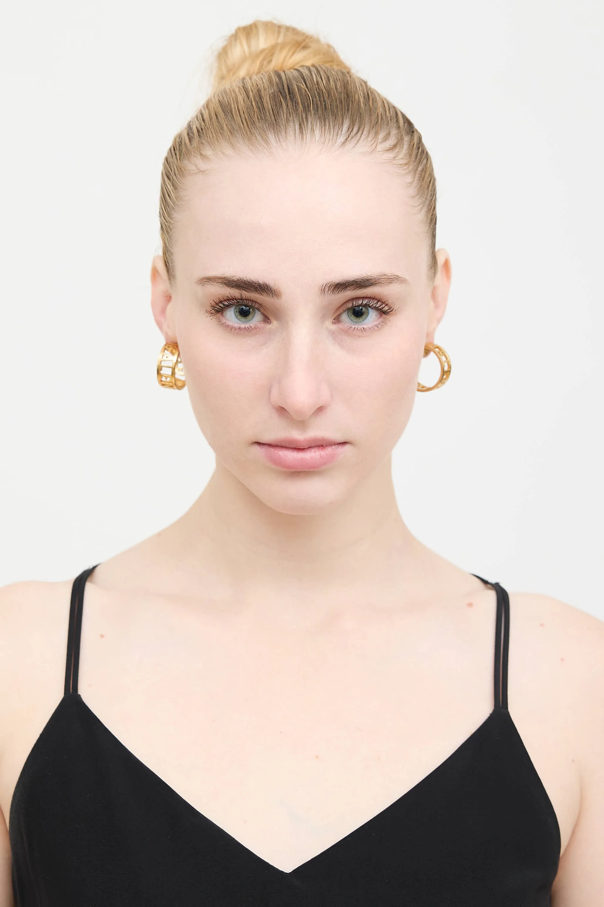 Gold Logo Hoop Earring sold by VSP Consignment product image thumbnail 3