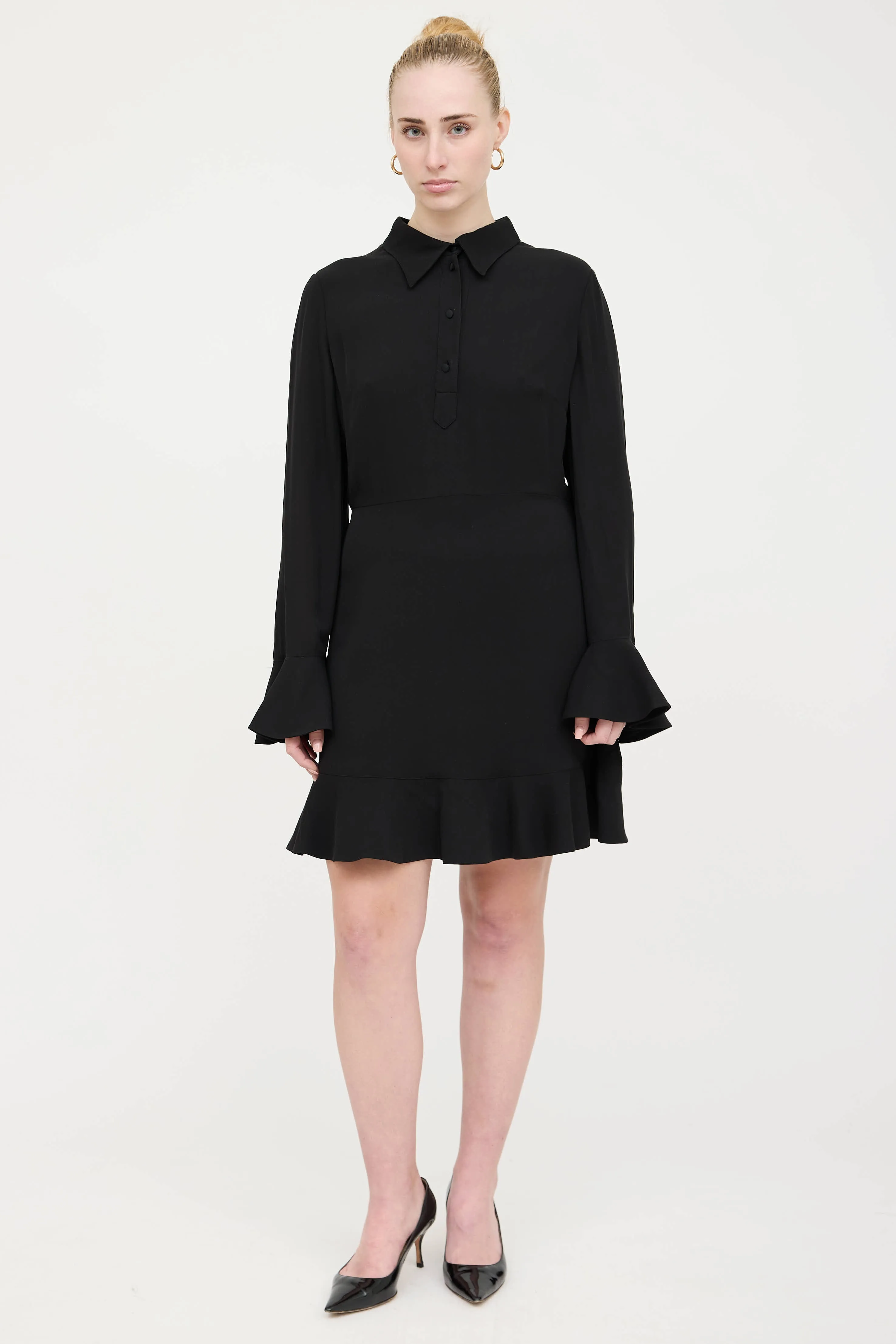 Silk Ruffle Trim Dress sold by VSP Consignment product image thumbnail 5