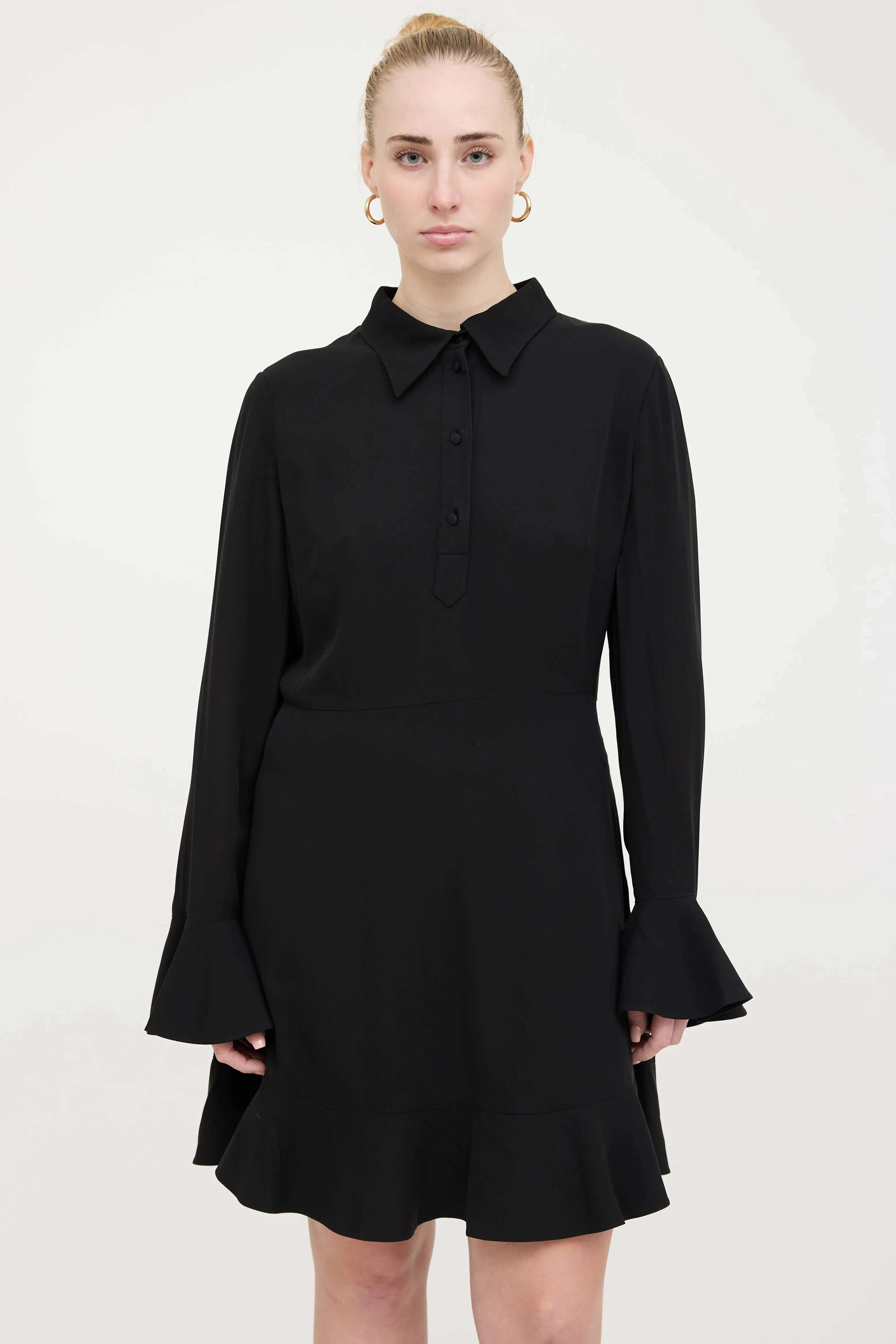 Silk Ruffle Trim Dress sold by VSP Consignment