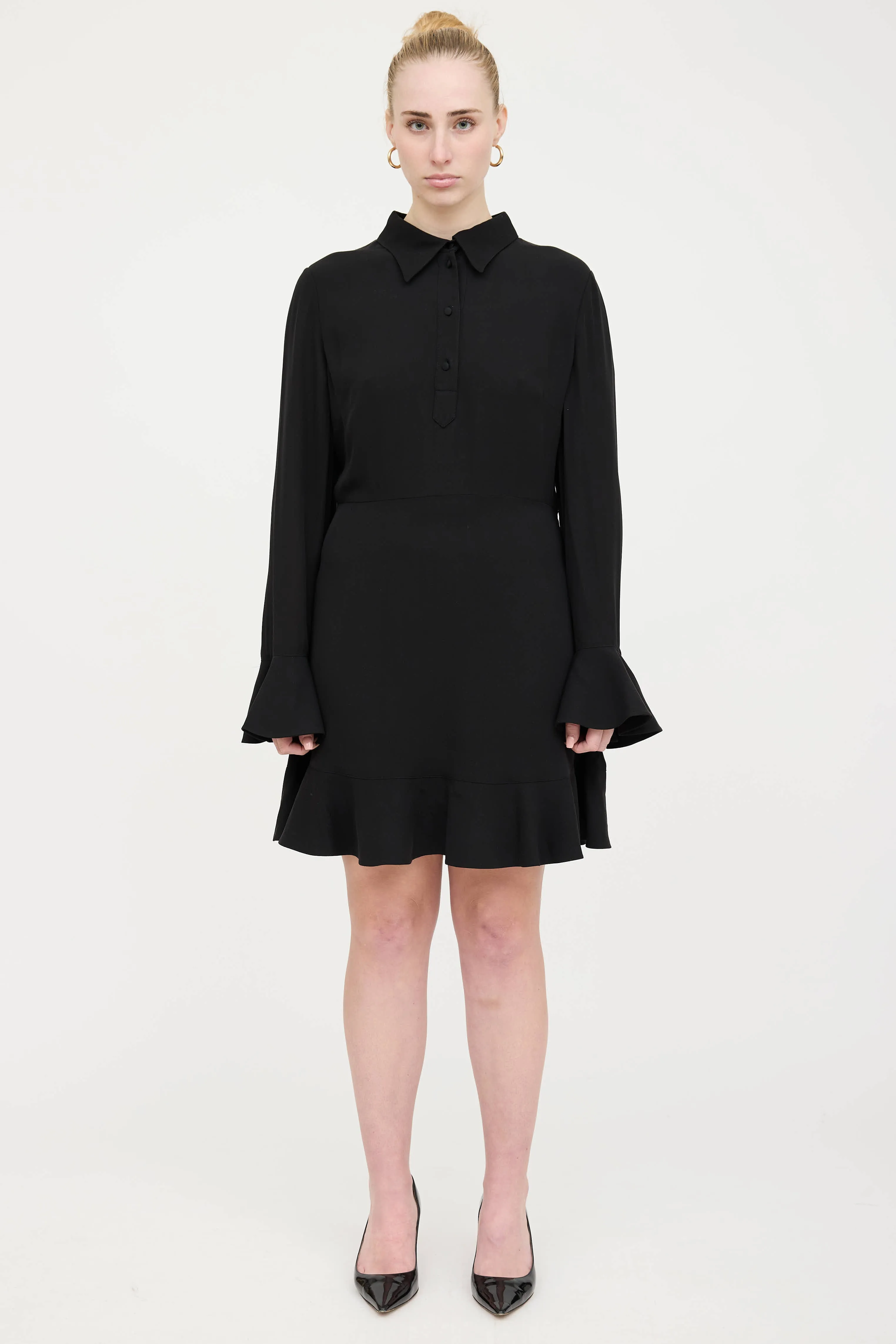 Silk Ruffle Trim Dress sold by VSP Consignment product image thumbnail 2