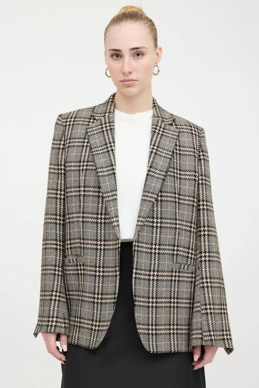 Houndstooth Plaid Blazer sold by VSP Consignment