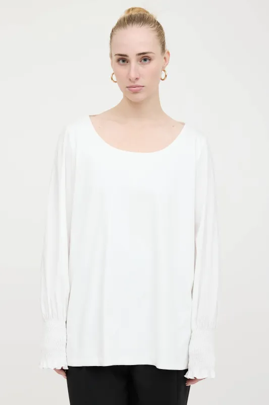 Shirred Scoop Neck Top made by The Row