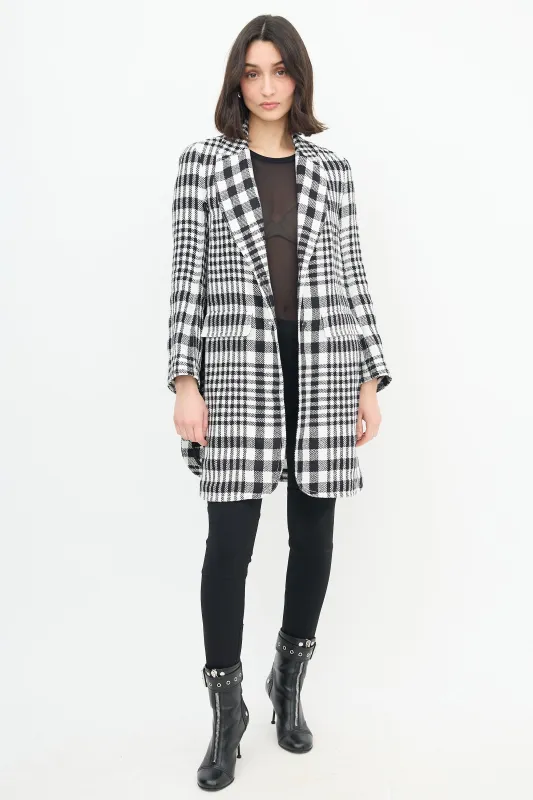 Linen Checked Sideless Coat made by Ermanno Scervino
