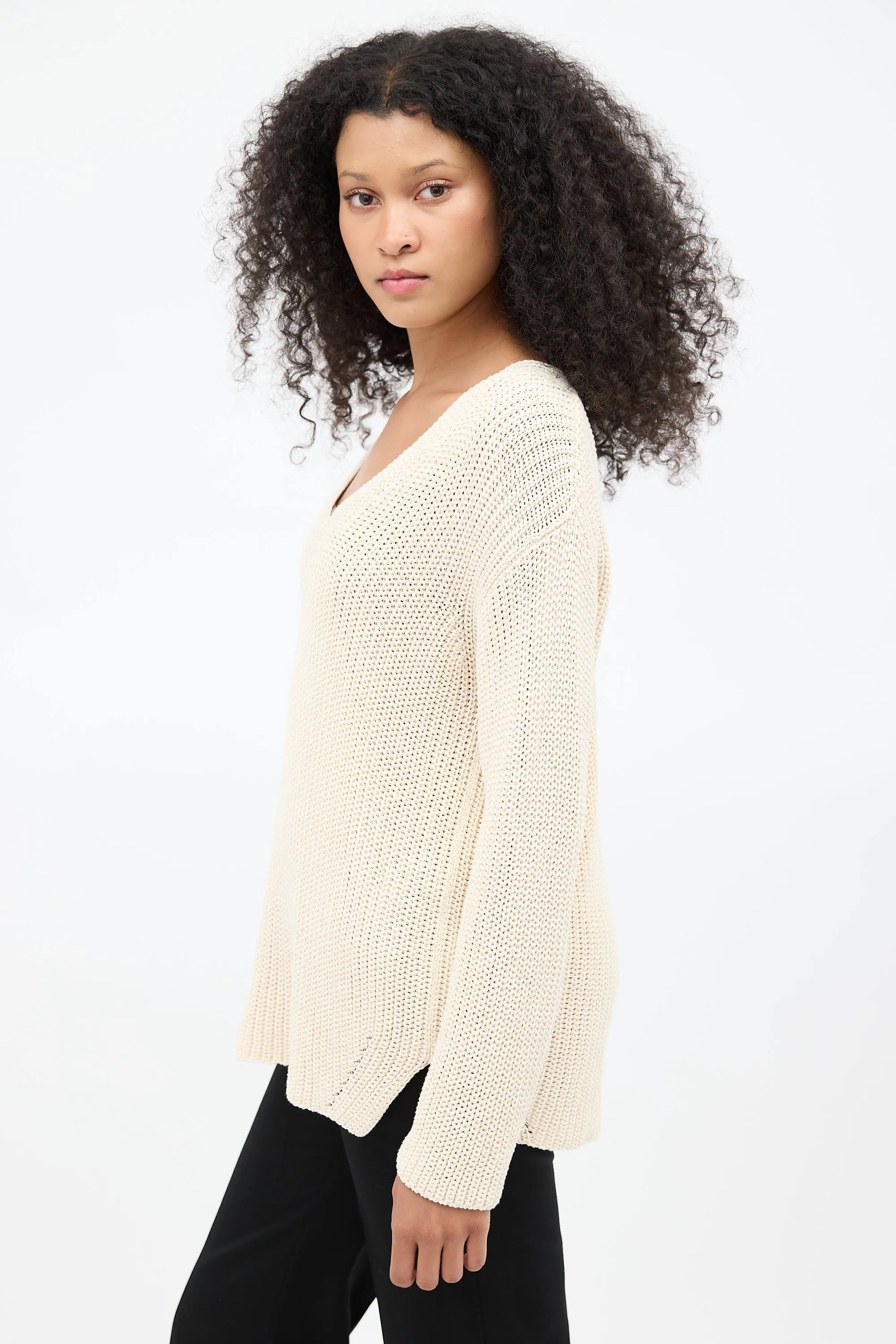 Knit V-Neck Sweater sold by VSP Consignment product image thumbnail 4