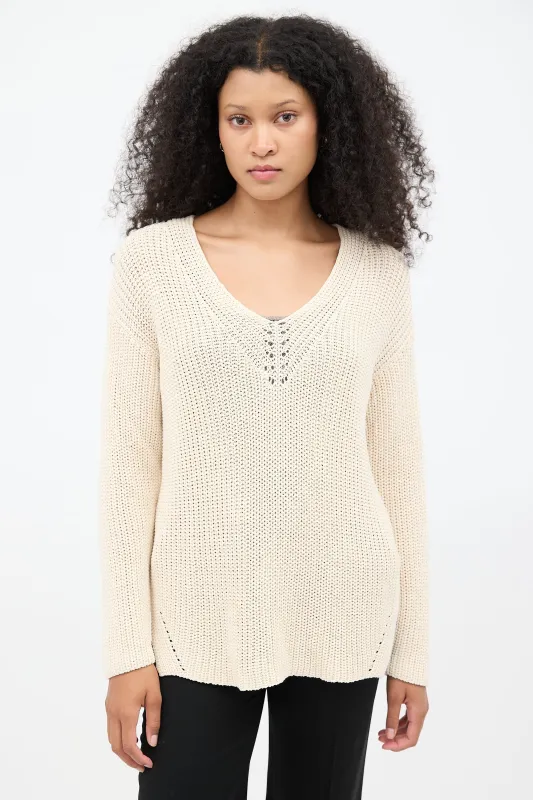 Knit V-Neck Sweater sold by VSP Consignment