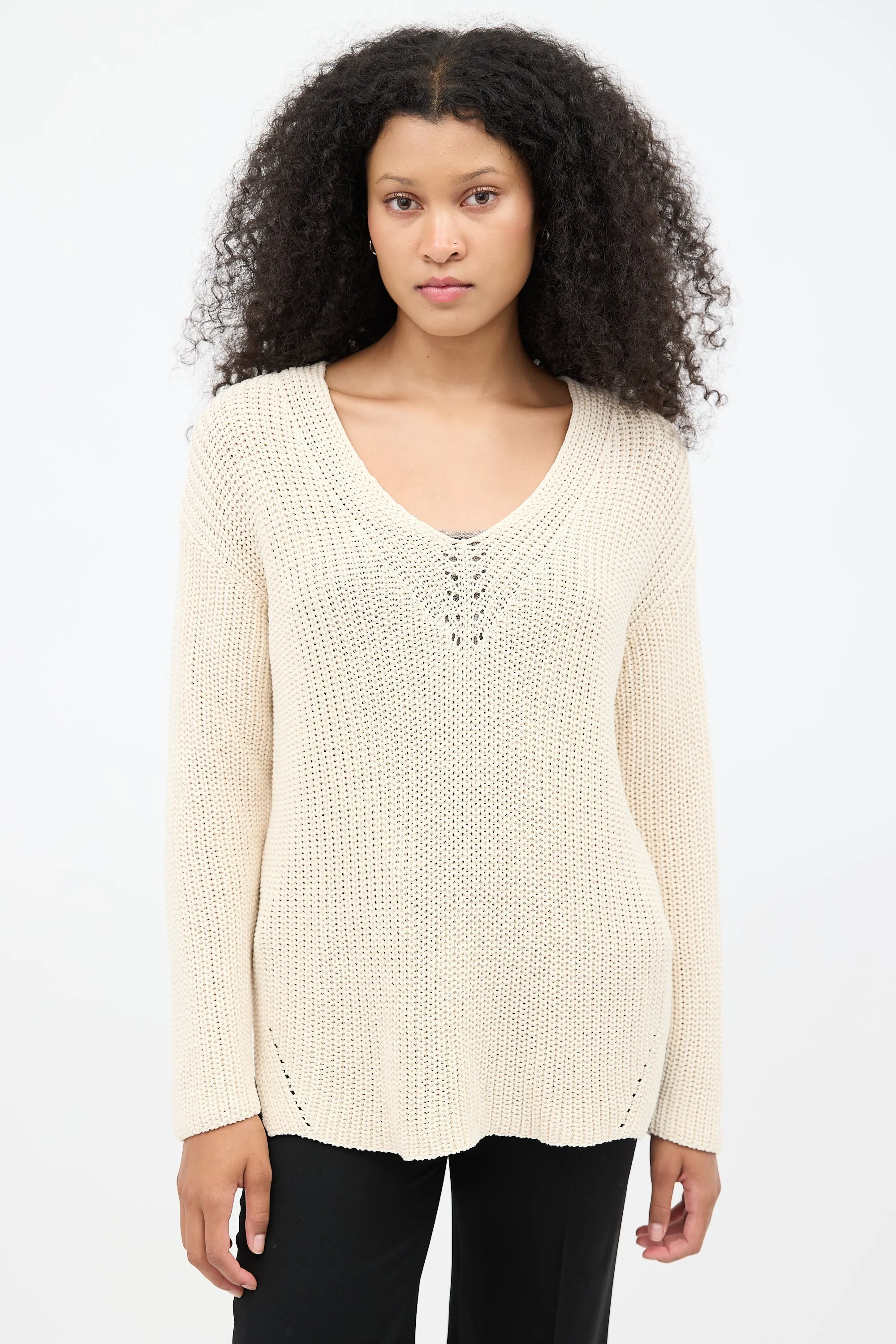 Knit V-Neck Sweater sold by VSP Consignment