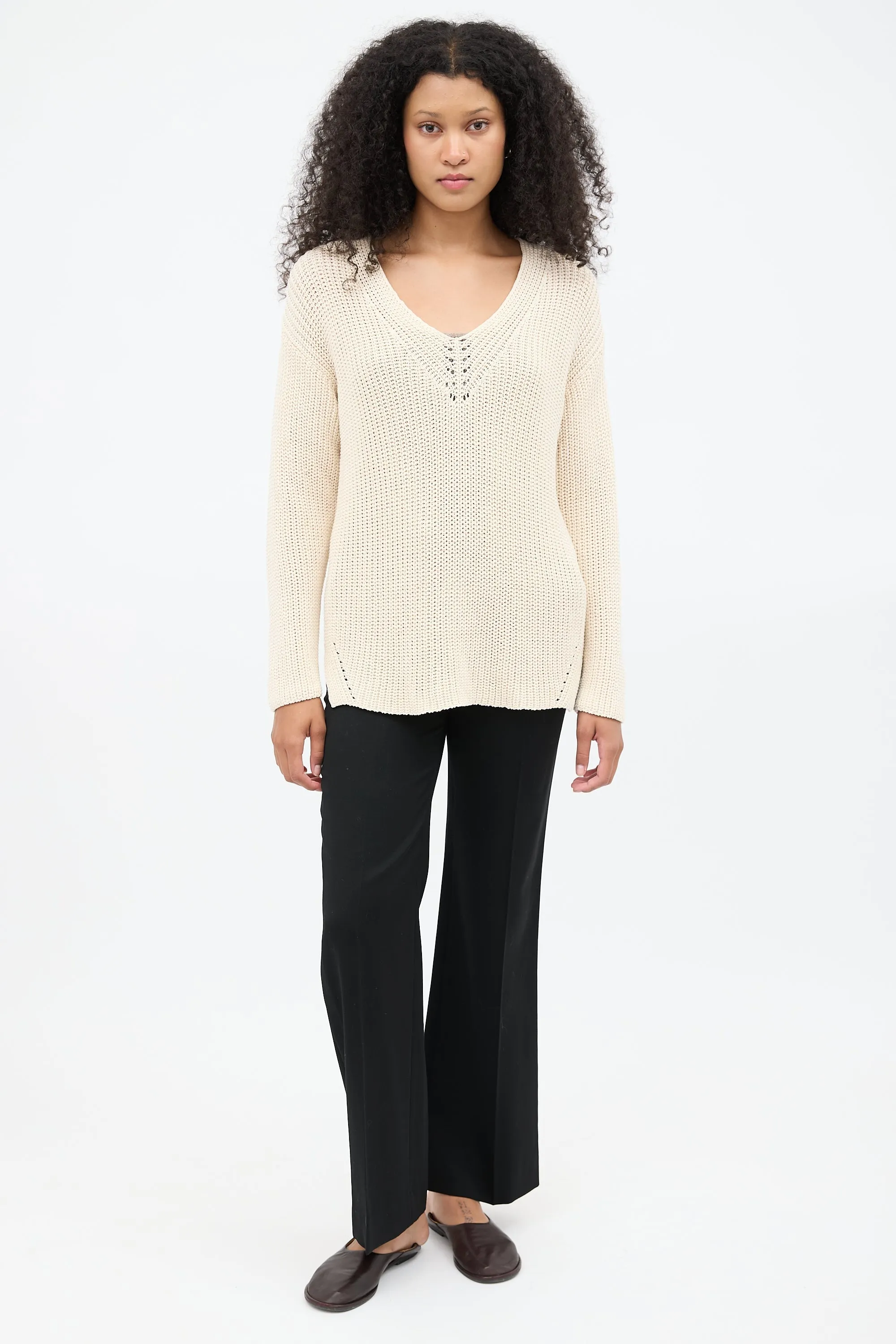Knit V-Neck Sweater sold by VSP Consignment product image thumbnail 2