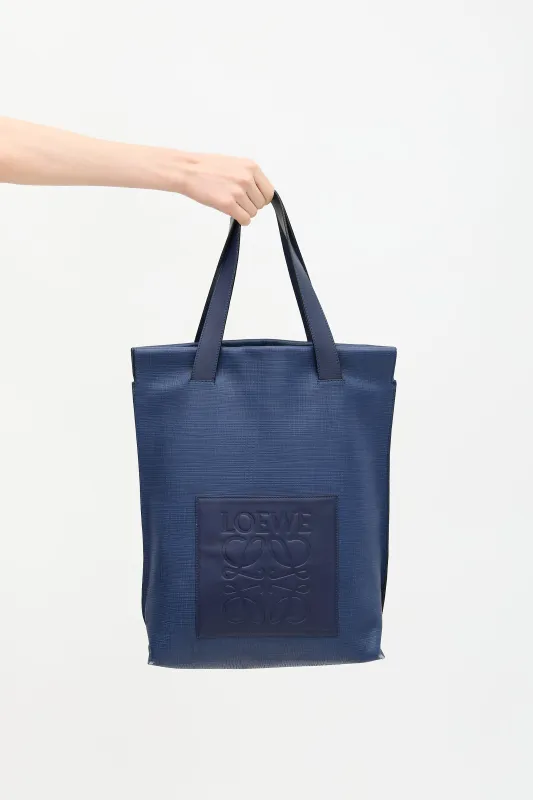 Leather Anagram Shopper Tote Bag sold by VSP Consignment