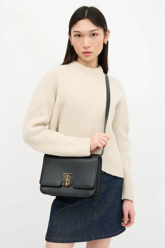 Leather Medium TB Flap Bag sold by VSP Consignment