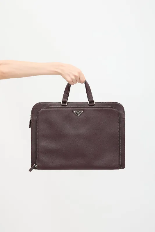 Saffiano Leather Briefcase sold by VSP Consignment