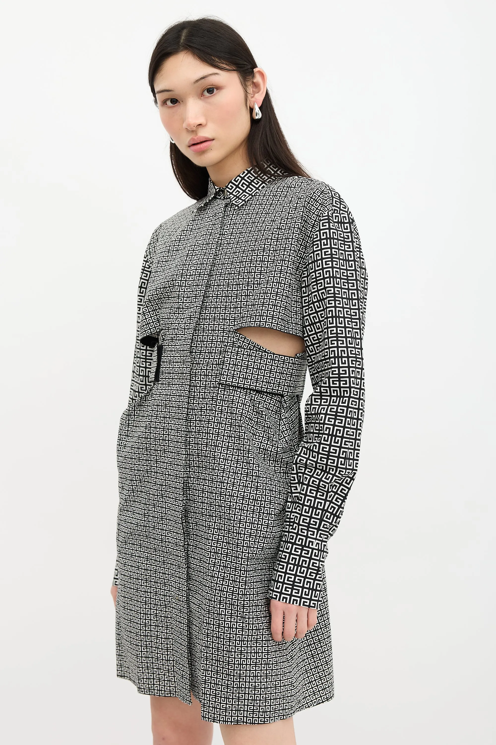 Printed Cut Out Shirt Dress sold by VSP Consignment product image thumbnail 3