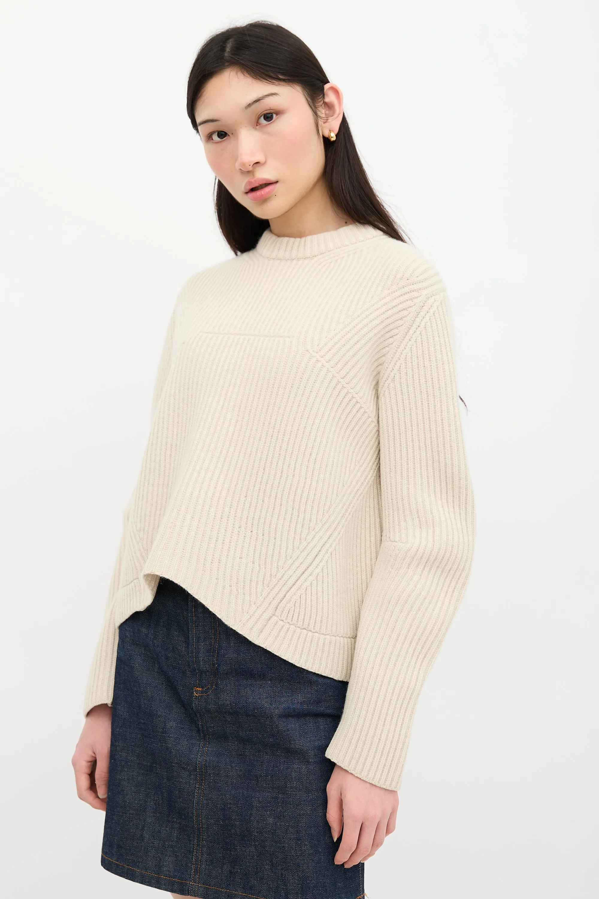 Panelled Ribbed Knit Sweater sold by VSP Consignment product image thumbnail 3