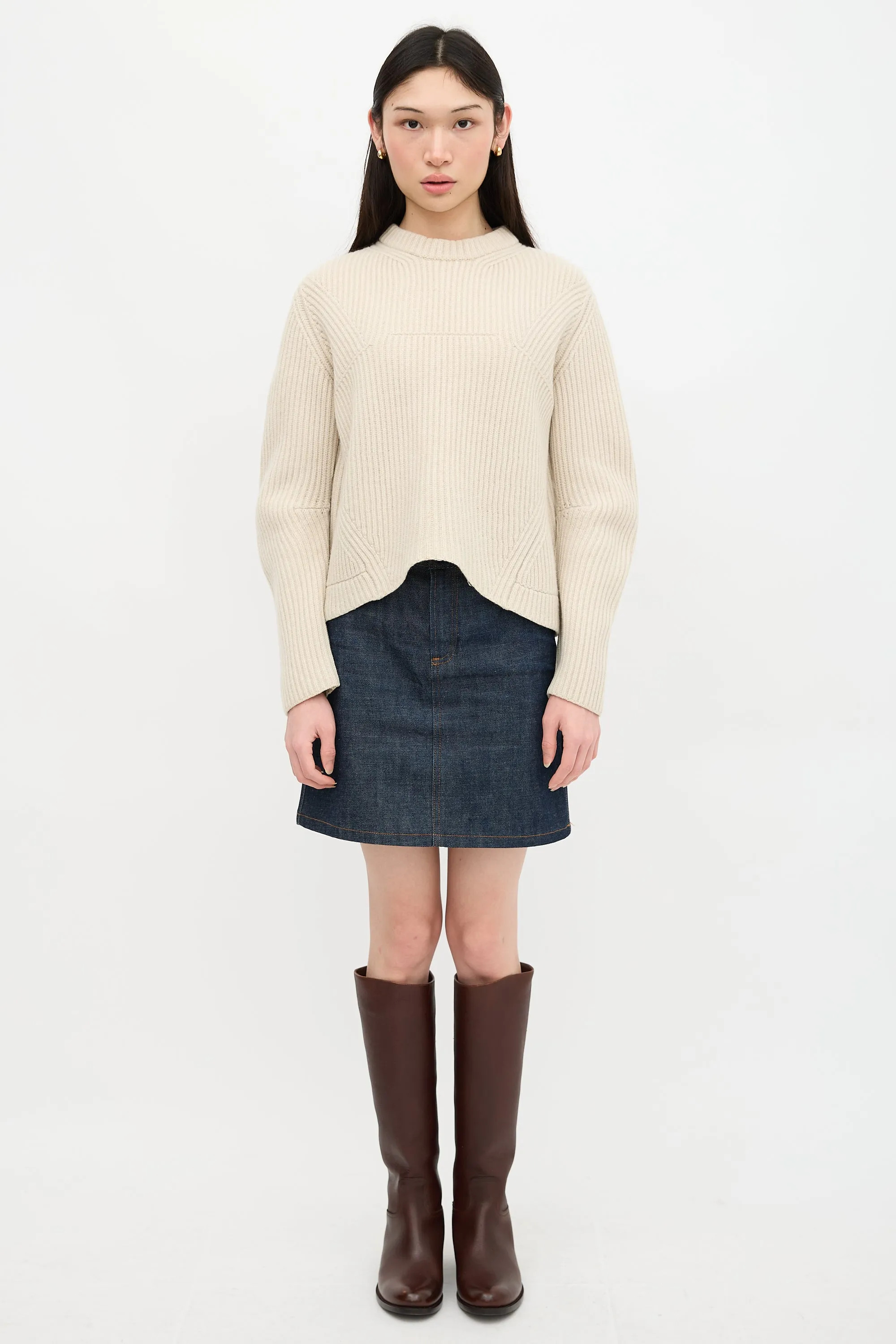 Panelled Ribbed Knit Sweater sold by VSP Consignment product image thumbnail 2