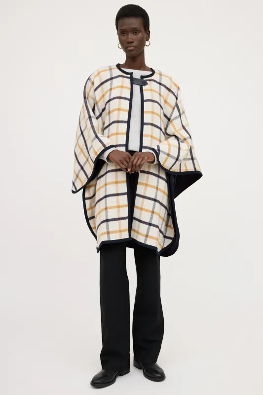 Wool Reversible Plaid Cape made by VSP Consignment