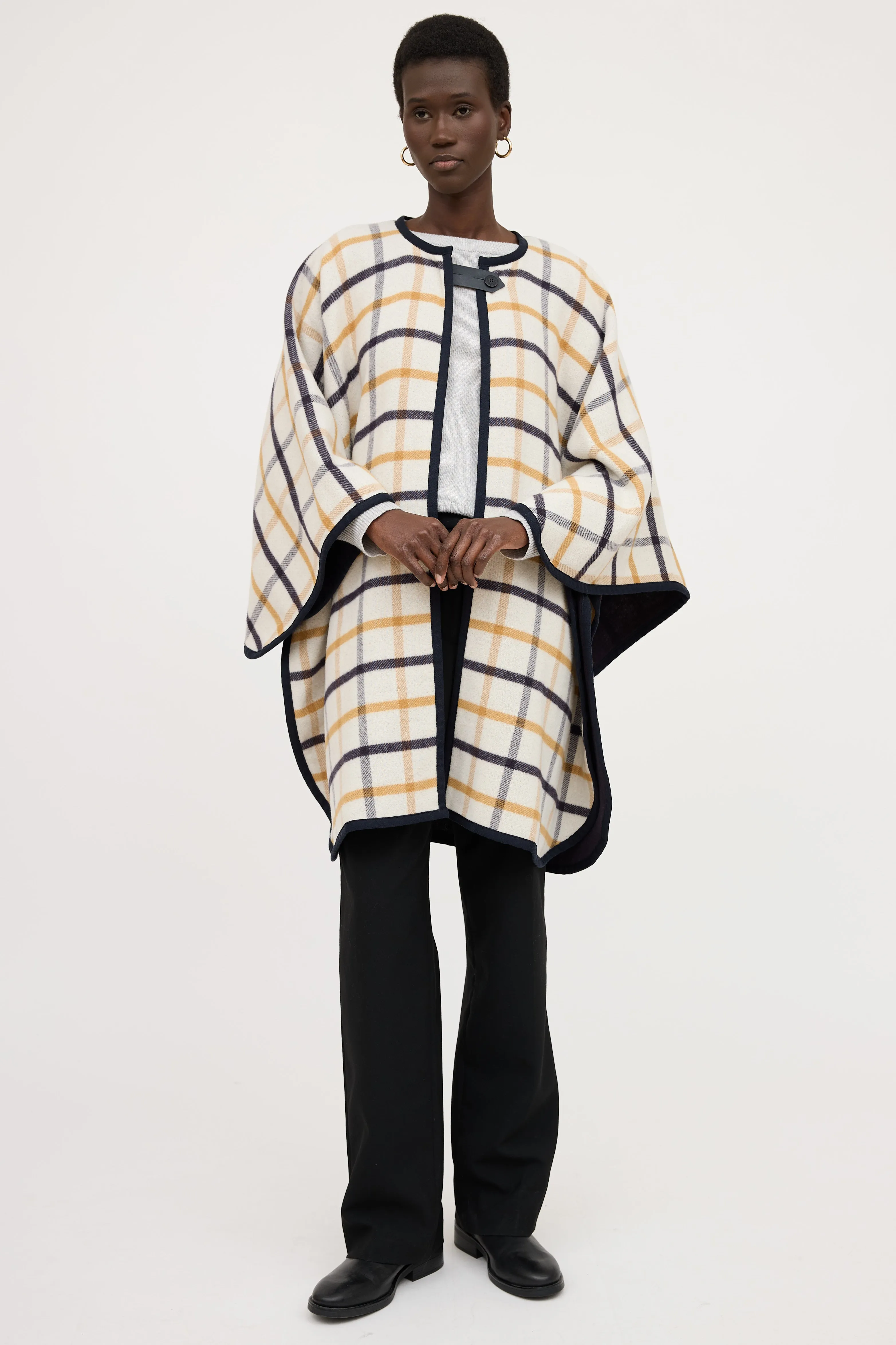 Wool Reversible Plaid Cape sold by VSP Consignment