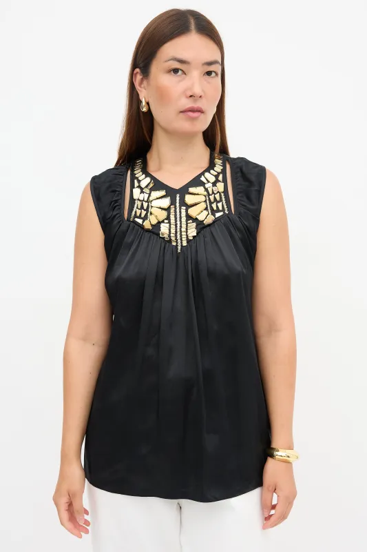 Silk Embellished Tank Top made by Givenchy
