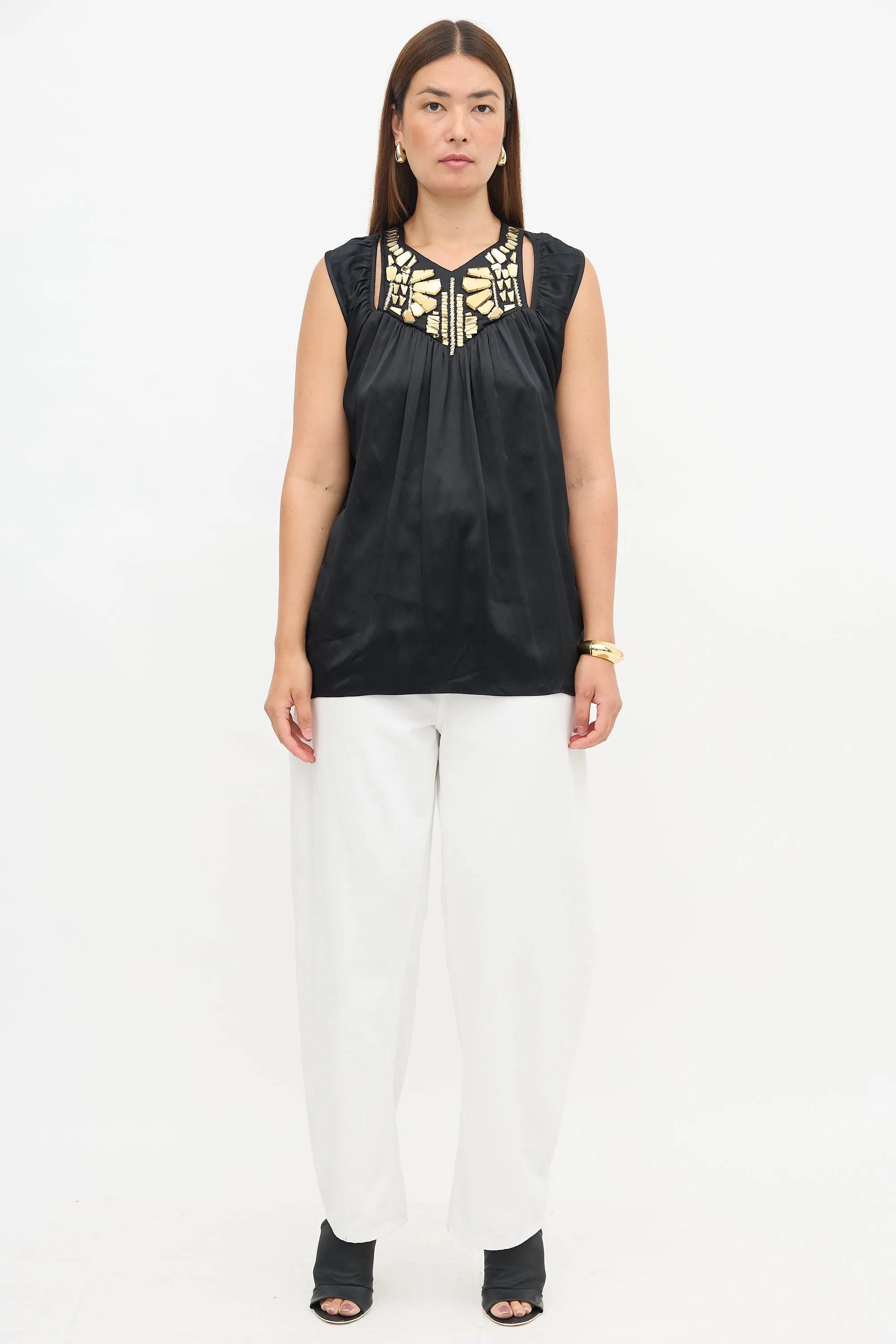 Silk Embellished Tank Top sold by VSP Consignment product image thumbnail 2