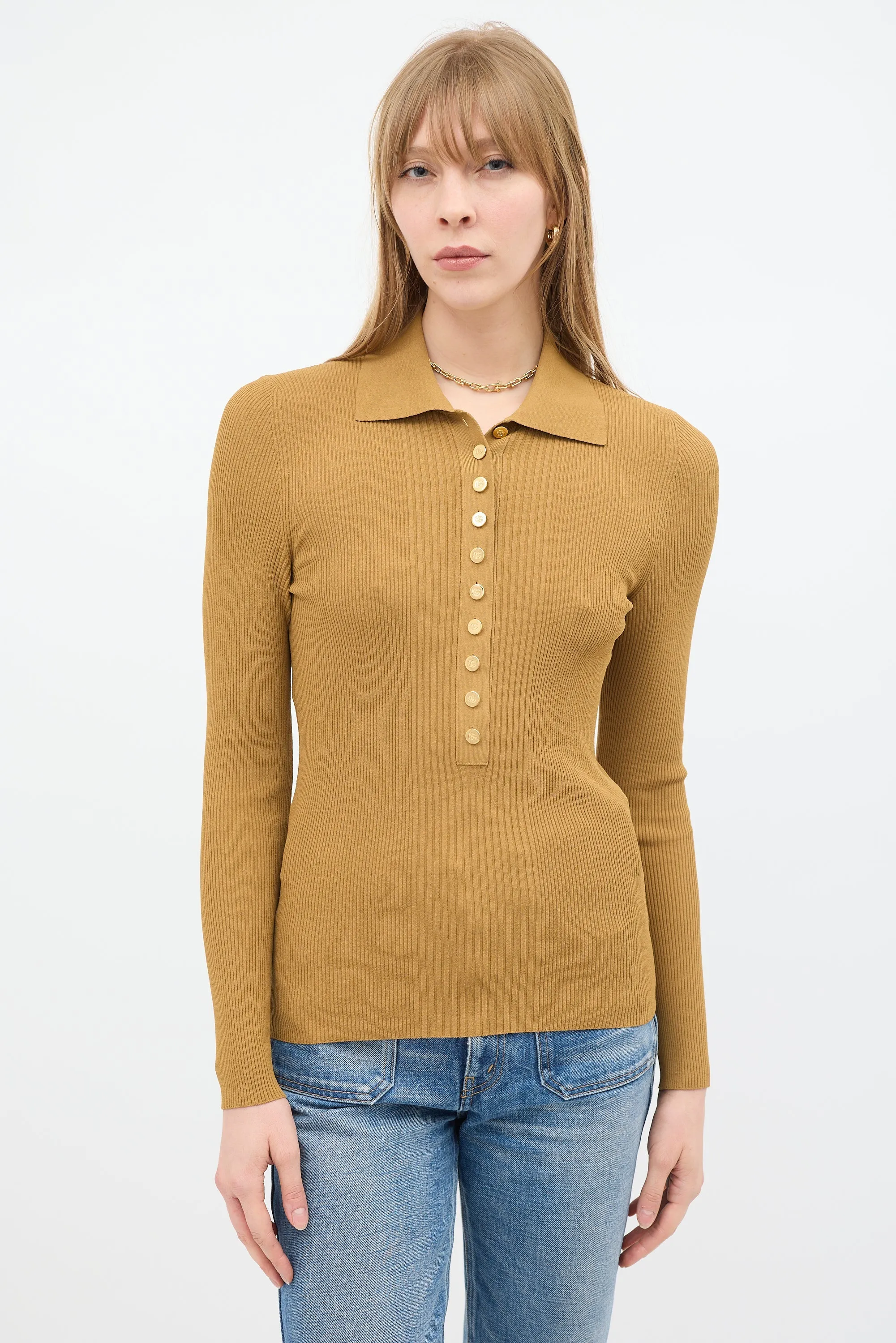 Ribbed Polo Top sold by VSP Consignment product image thumbnail 3