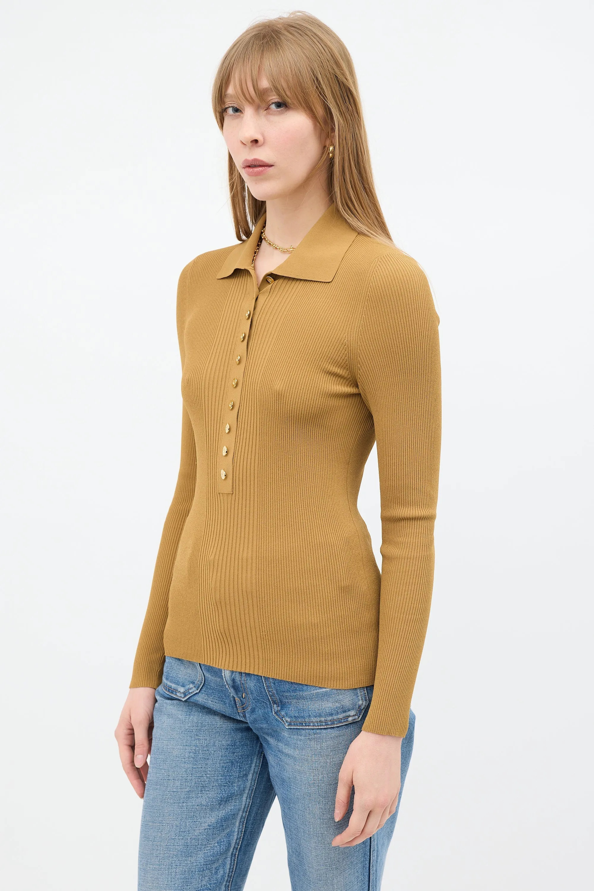 Ribbed Polo Top sold by VSP Consignment product image thumbnail 4