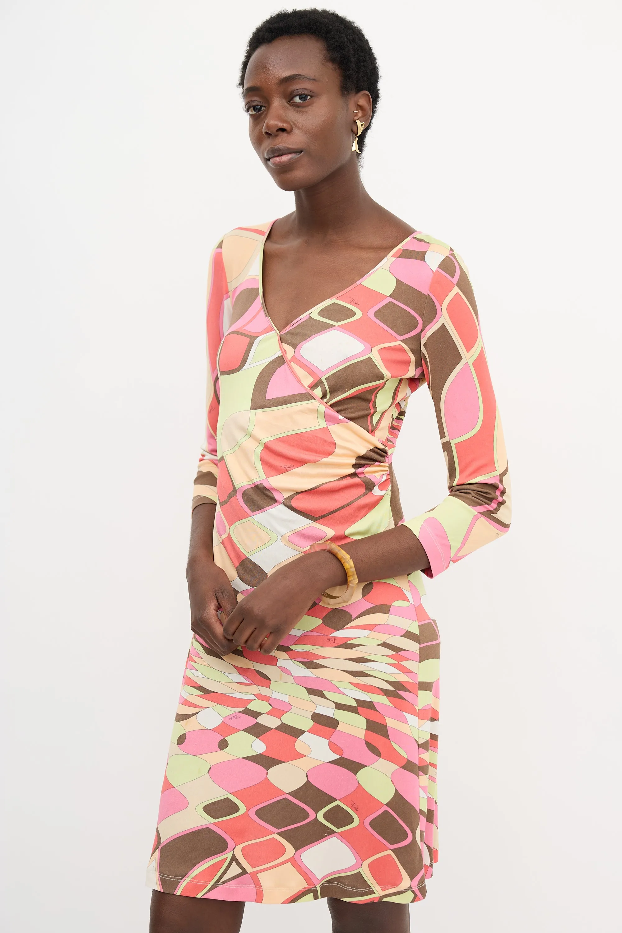 Printed Faux Wrap Dress sold by VSP Consignment product image thumbnail 3